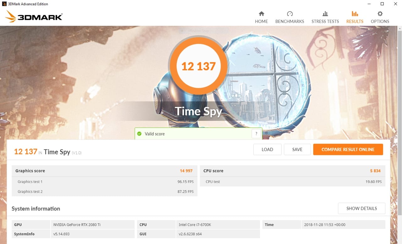 GeForce RTX - 3DMark Score