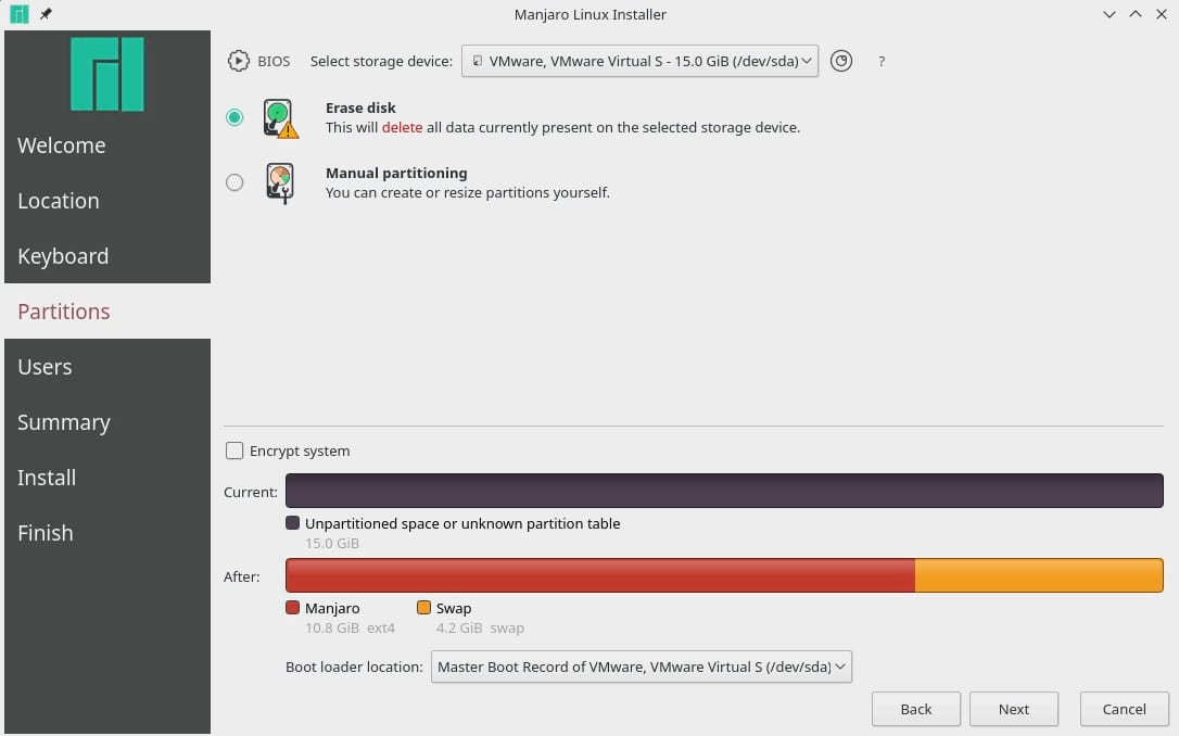 Manjaro Full Disk Encryption